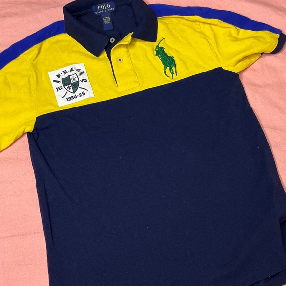 Polo by Ralph Lauren Yellow and Blue Colorblock Shirt - Picture 8 of 9